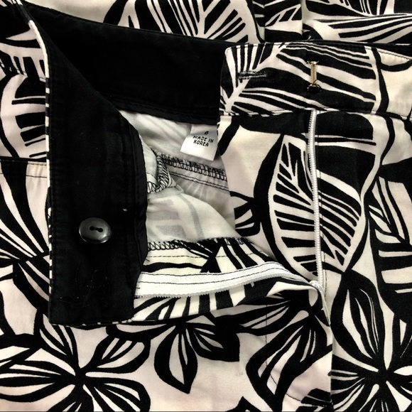 Talbots Leaf Ankle Pants Stretch Black & White 6 - Picture 5 of 7